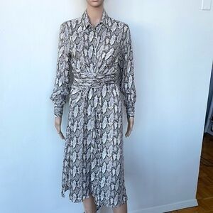 NEW VICI SNAKE PRINT SHIRT DRESS, S
